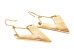 V Shaped Hammered Brass Plate Earrings