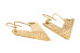 V Shaped Hammered Brass Plate Earrings