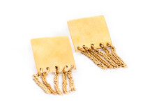 Brass Plate Stud Earrings